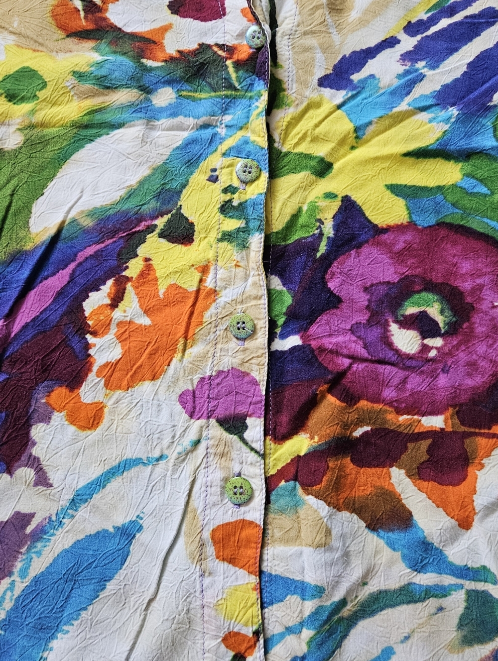 Jams World Watercolor floral Hawaiian blouse In Tropic Sunrise - Picture 6 of 8